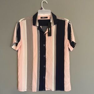 Men’s SM stripped button down shirt